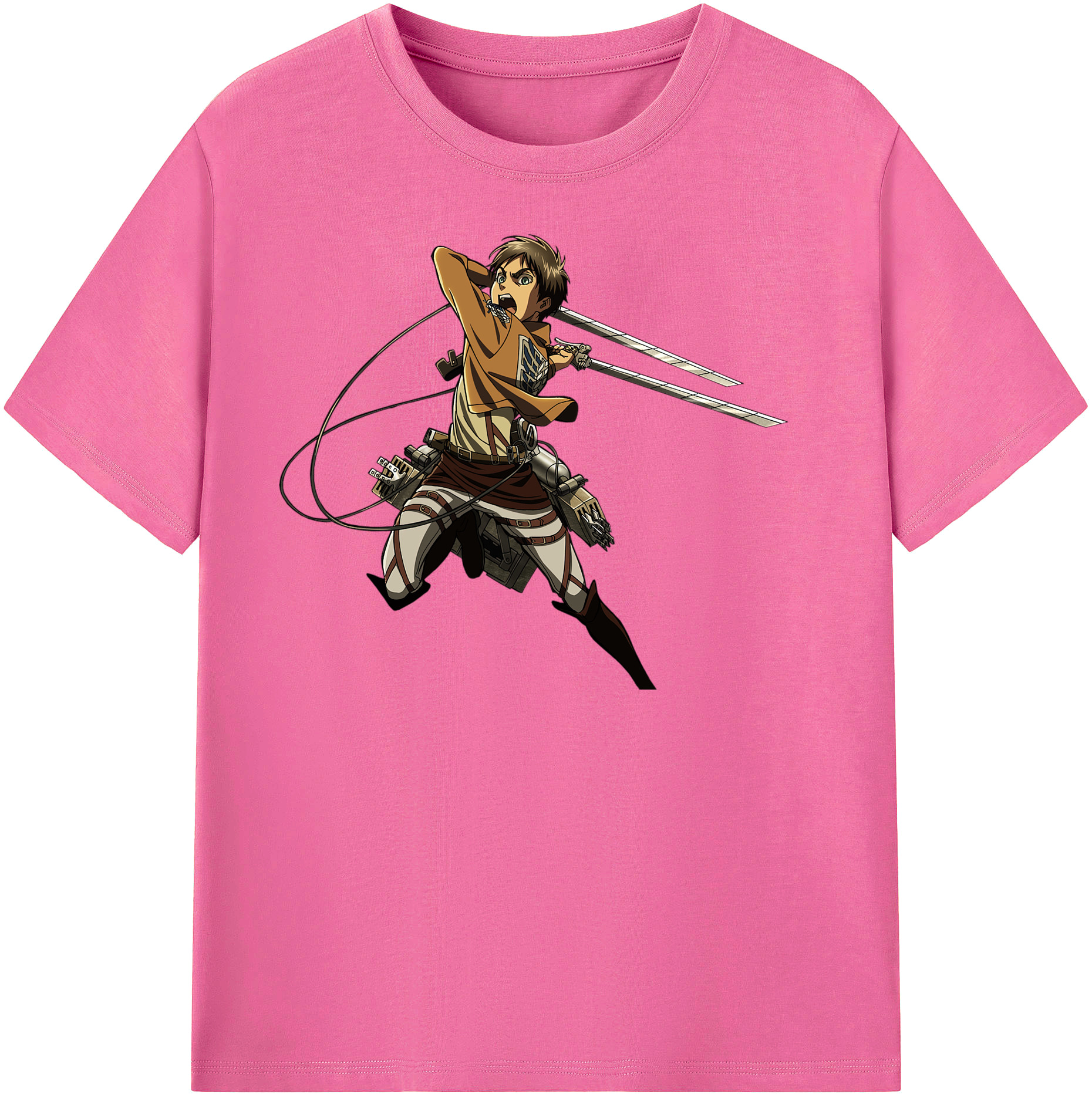 （画像用） 進撃の巨人 エレン･イェーガー Attack on Titan Eren Jäger レディースカジュアルプリントTシャツ（綿100％）